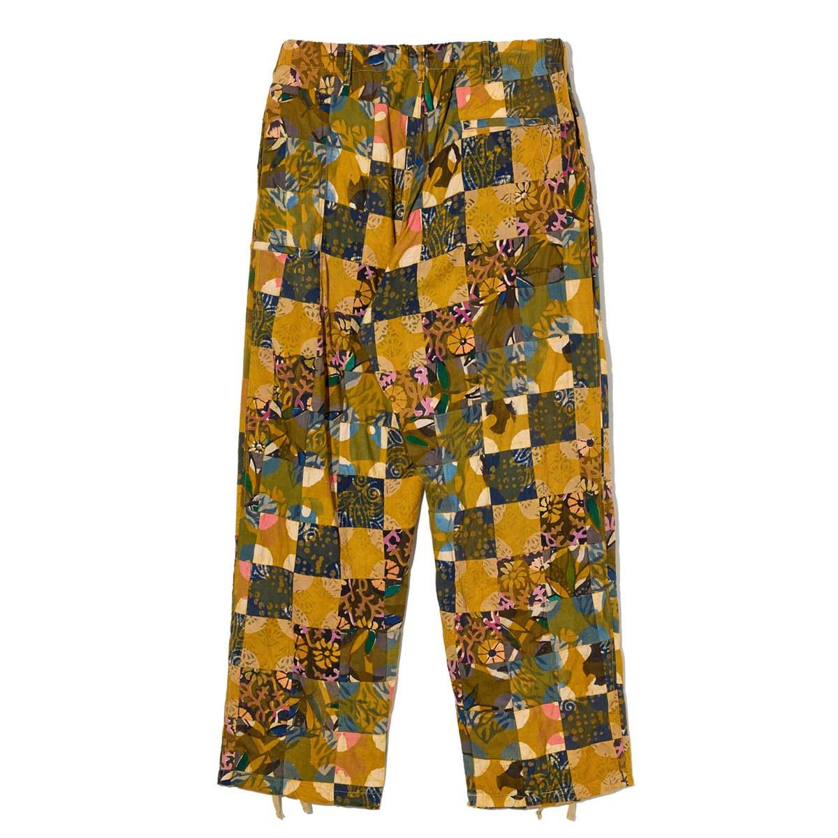 Engineered Garments Drawstring Pant - Olive Cotton Multi Pattern Patchwork - Image 2 of 4