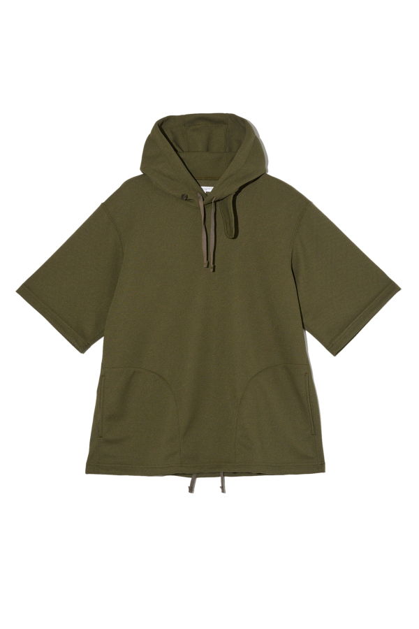 Engineered Garments Short Sleeve Hoody - Olive Diamond Poly Knit