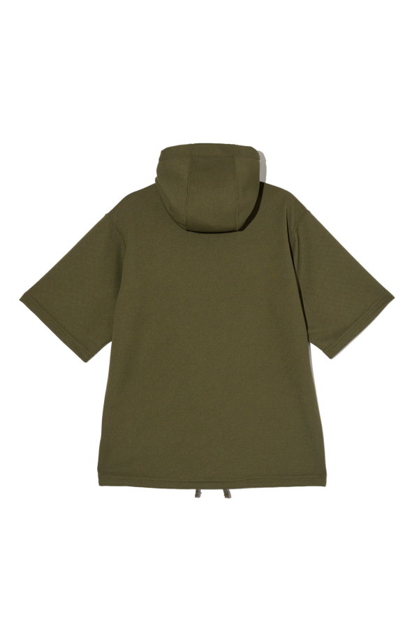 Engineered Garments Short Sleeve Hoody - Olive Diamond Poly Knit