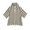 Engineered Garments Short Sleeve Hoody - White/Black Stripe CP Crochet - Thumbnail 1