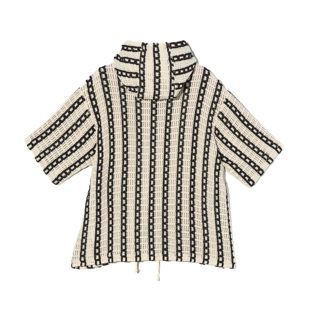 Engineered Garments Short Sleeve Hoody - White/Black Stripe CP Crochet - Image 2 of 3
