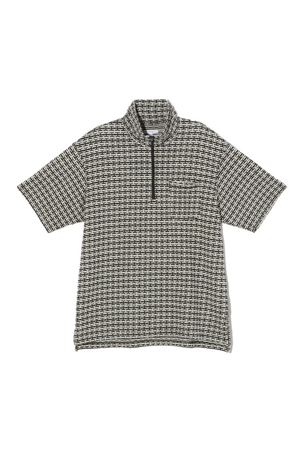 Engineered Garments SS Zip Turtle CP Horizontal Knit Jacquard