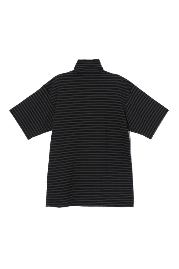 Engineered Garments SS Zip Turtle - Charcoal/Black PC Stripe Jersey