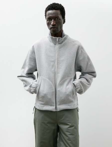 Auralee Finx Polyester Stripe Hooded Zip P/O - Blue | Garmentory