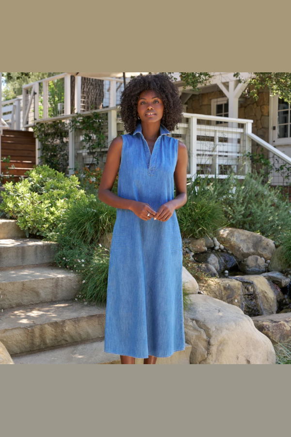 Frank & Eileen Lily Maxi Dress - Vintage Stonewashed Indigo
