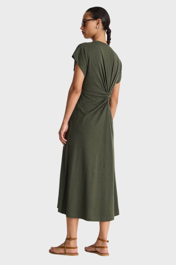 Apiece Apart Volta Twist Dress - Forest Night
