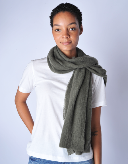 Margaret Howell Chunky Rib Scarf Merino Cashmere - Storm Grey