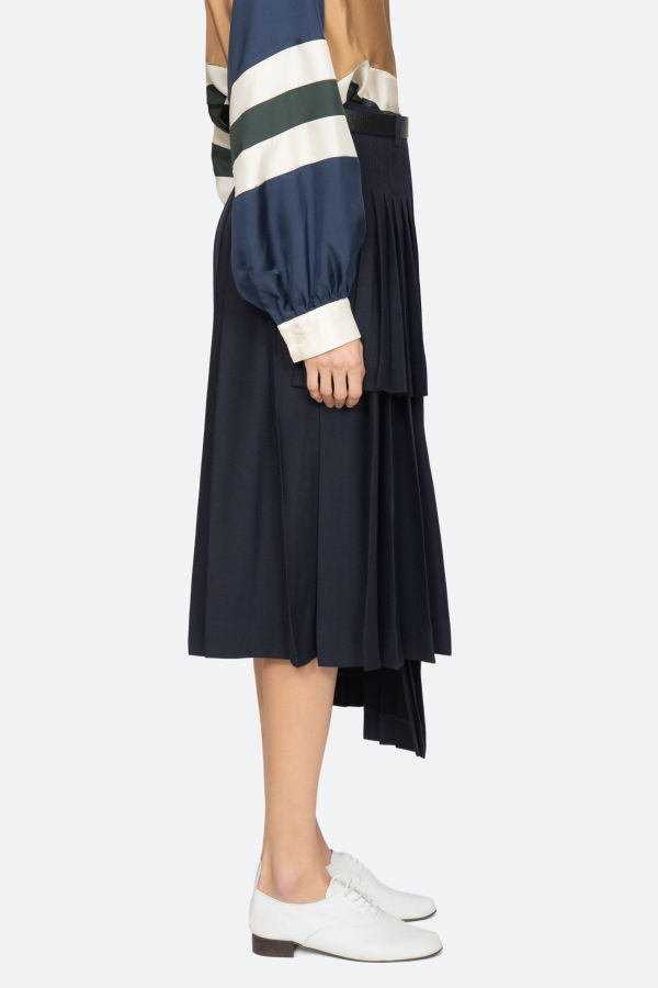 Sea NY Taliyah Suiting Pleated Midi Skirt