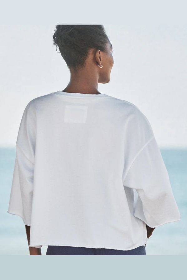 Frank & Eileen Presley Oversized Crop SS Tee - White