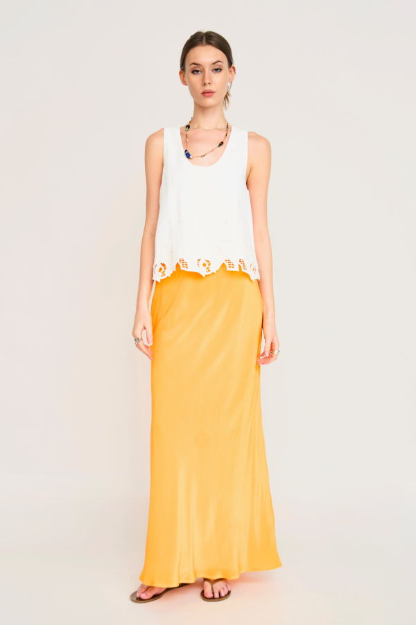 Mirth Santander Silk Skirt - Marigold