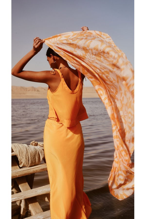 Mirth Santander Silk Skirt - Marigold