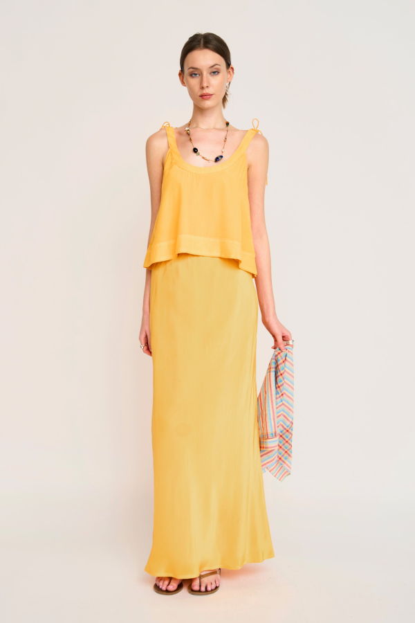Mirth Siena Silk Tank - Marigold