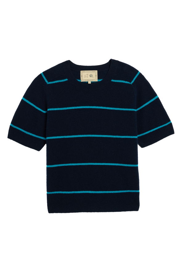 demylee Krysta Stripe Knit Top - Navy / Coastal Blue