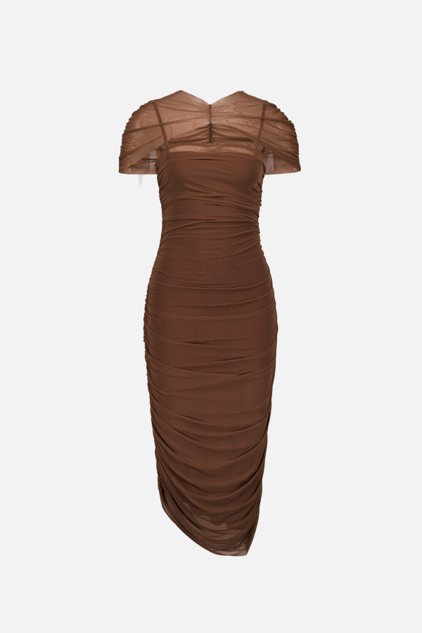 SAEMDI Draped Cape Dress