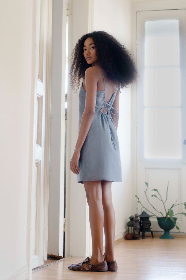 OhSevenDays Tess Dress - Cool Grey/White