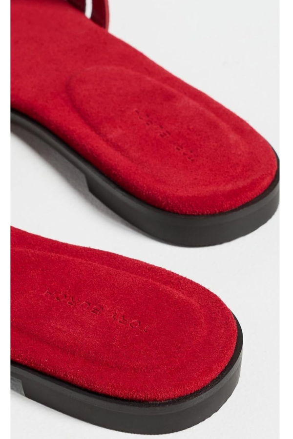 Tory Burch Ines Cage Suede Slide - Toucan Red