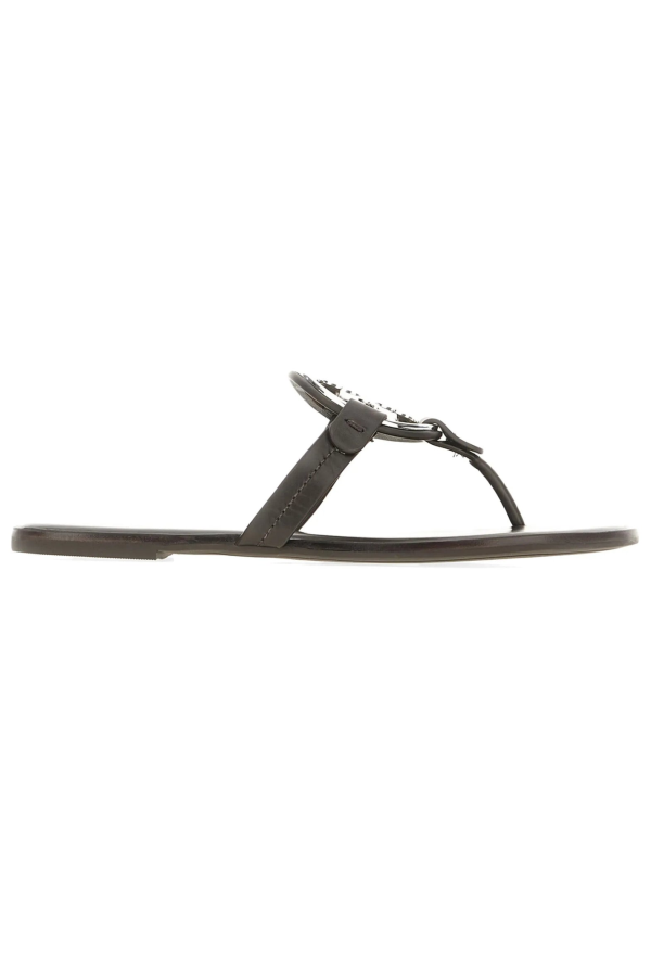 Tory Burch Metal Miller Sandals - Cocoa/Silver