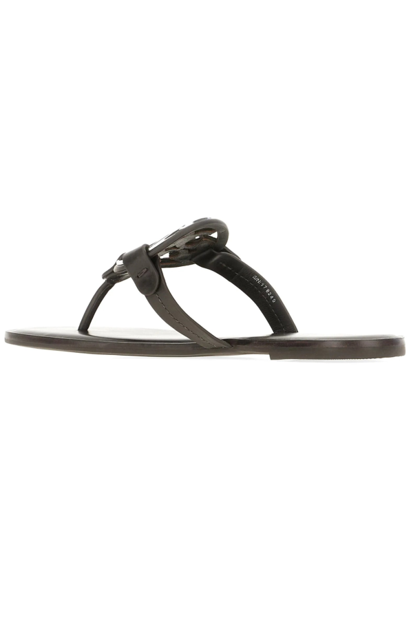 Tory Burch Metal Miller Sandals - Cocoa/Silver