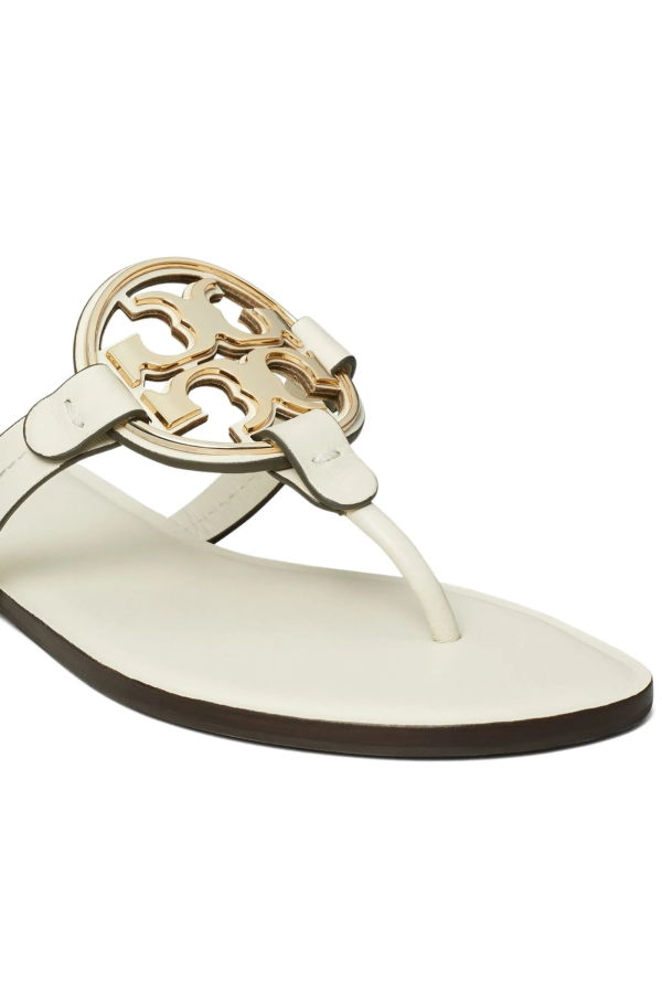 Tory Burch Metal Miller Sandals - Light Cream/Gold