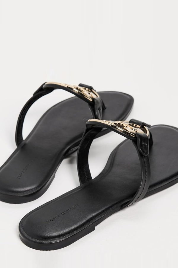 Tory Burch Metal Miller Sandals - Perfect Black/Gold