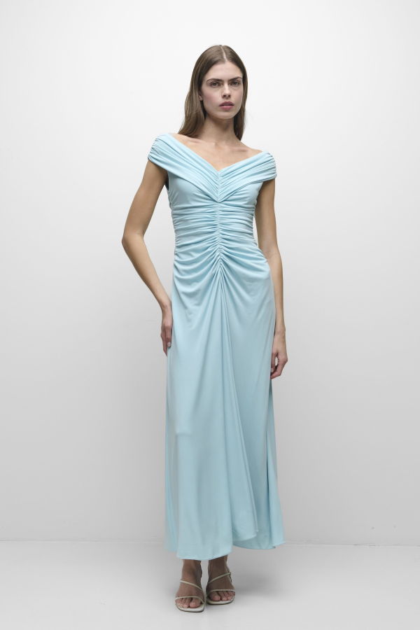 Jonathan Simkhai Sheyda Draped Jersey Midi Dress - Pool