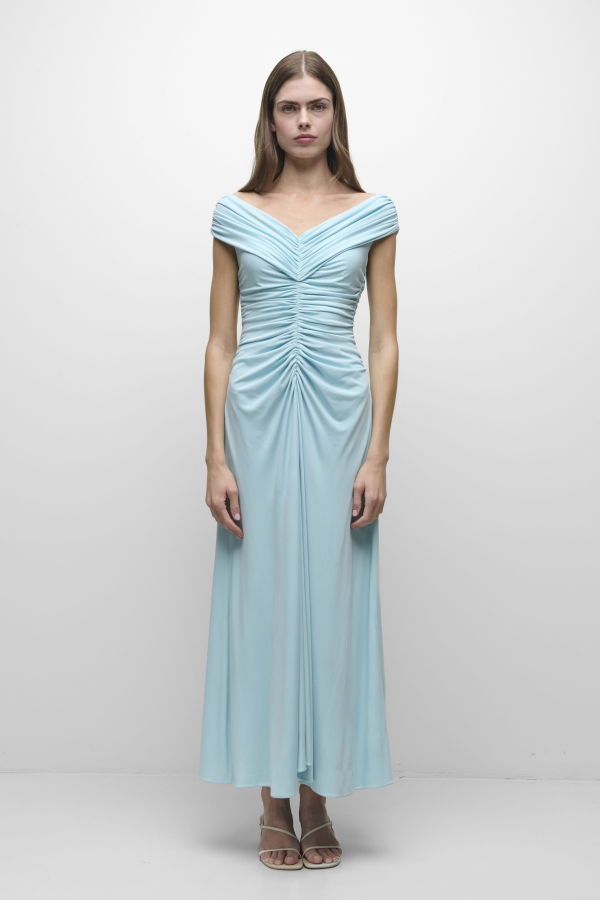Jonathan Simkhai Sheyda Draped Jersey Midi Dress - Pool