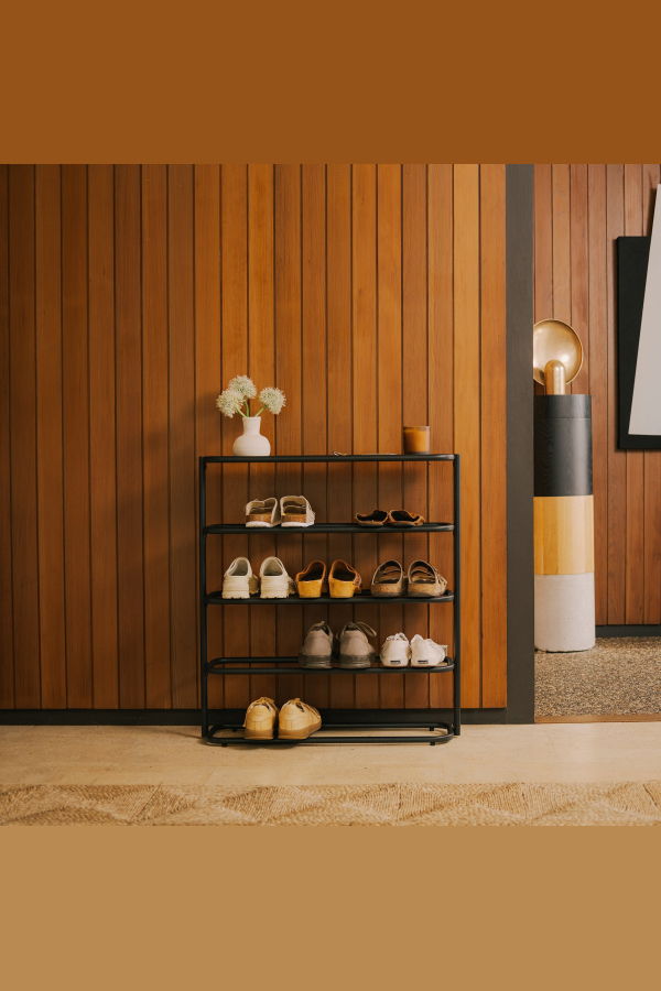 Yamazaki Home Obround Tall Steel Shoe Rack