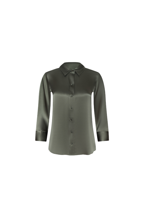 L'agence Dani 3/4 Sleeve Blouse - Smokey Olive