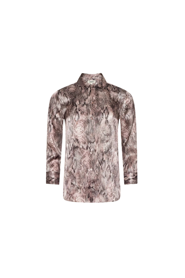 L'Agence Dani 3/4 Sleeve Blouse - Mauve Multi Western Snake Print