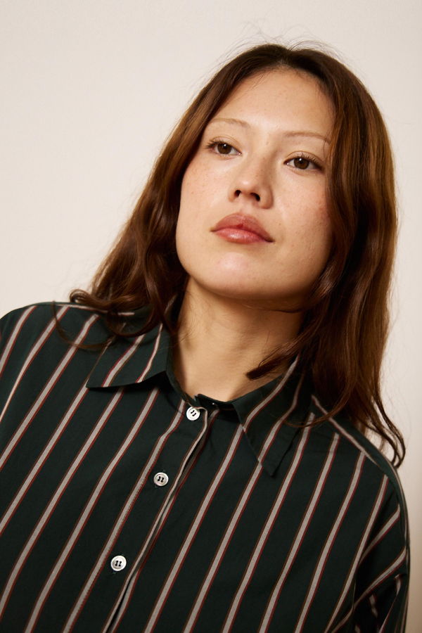 Penny Sage Maryse Shirt - Forest Stripe