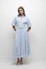 Jonathan Simkhai Deanna Short Sleeve Belted Midi Dress - Celeste Multi - Thumbnail 1