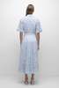 Jonathan Simkhai Deanna Short Sleeve Belted Midi Dress - Celeste Multi - Thumbnail 4