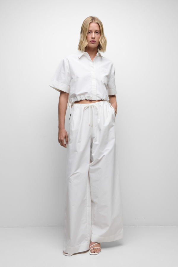 Jonathan Simkhai Renata Cropped Shirt - White