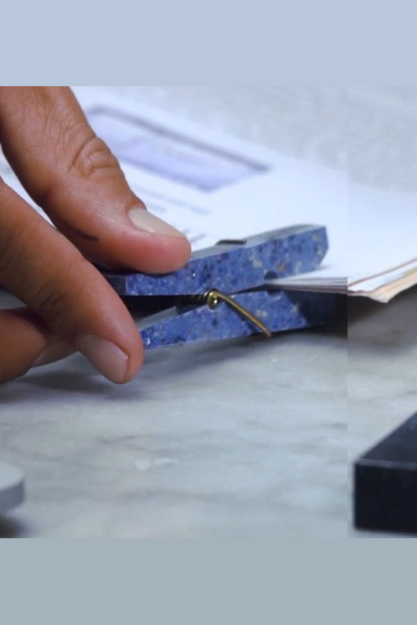 Decorative gemstone Laundry Clip - Dumortierite Blue