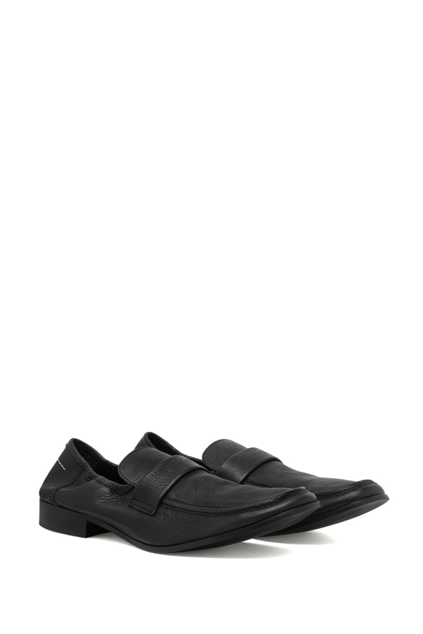 MM6 Maison Margiela Leather Swing Toe Loafers - Black
