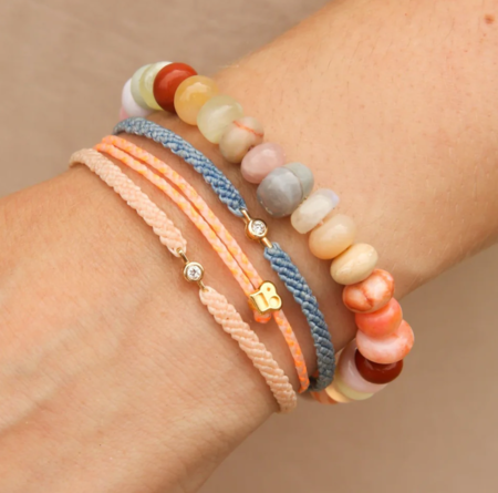 Scosha CAT EYE SIGNATURE BRACELET WITH DIAMOND - Peach White