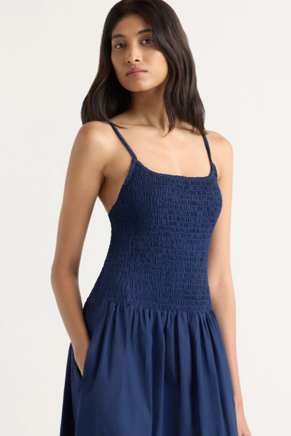 Modern Citizen Venus Smocked Organic Cotton Midi Dress