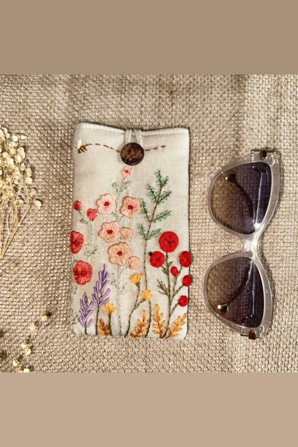 Quince Fables Hand Embroidered Eyewear Case