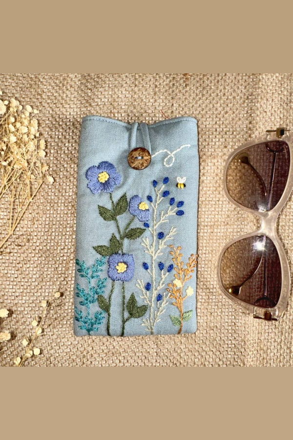 Quince Fables Hand Embroidered Eyewear Case
