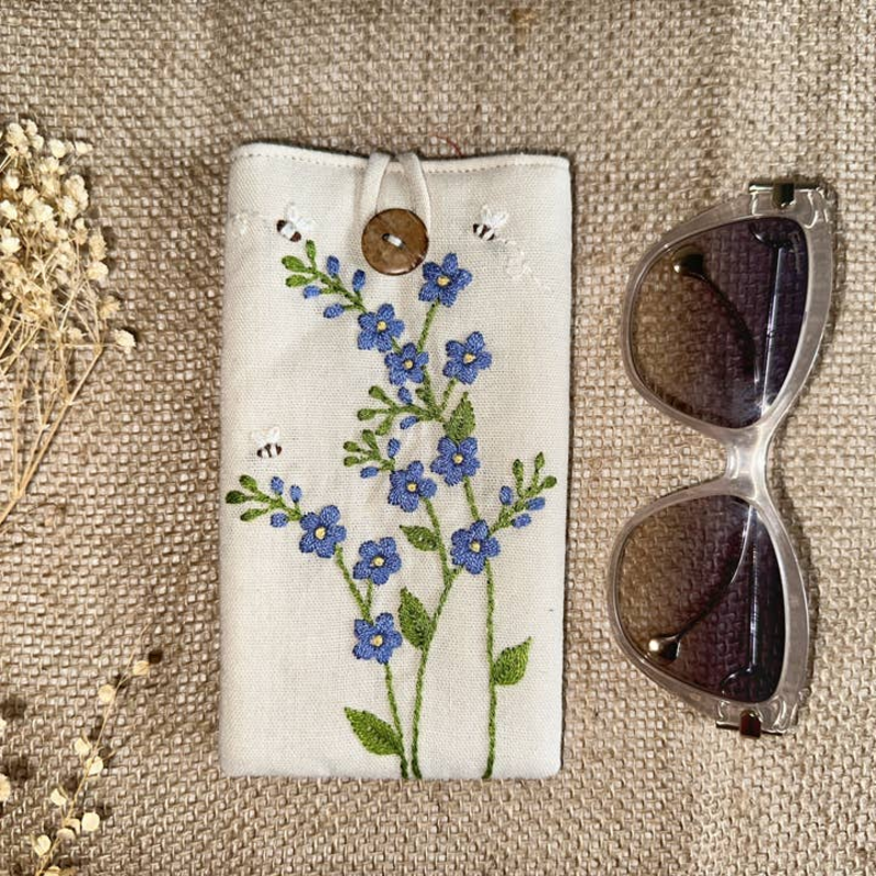 Quince Fables Hand Embroidered Eyewear Case