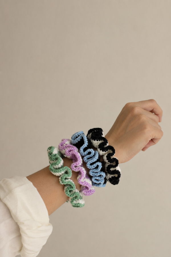 Village Thrive Cotton Crochet Scrunchie Set