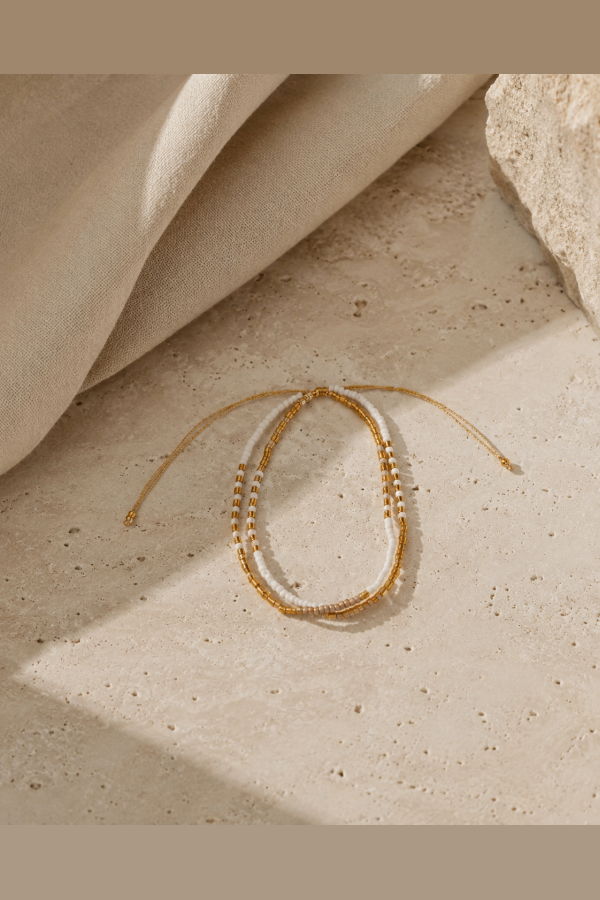 Village Thrive Golden Beaded Bracelet