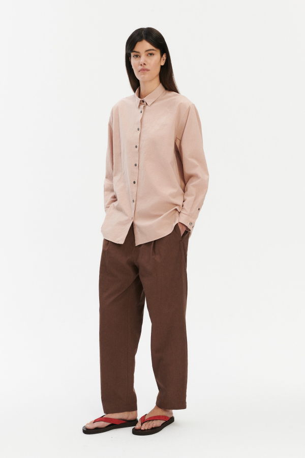 Delikatessen Relaxed Oversized Shirt - Dusty Pink