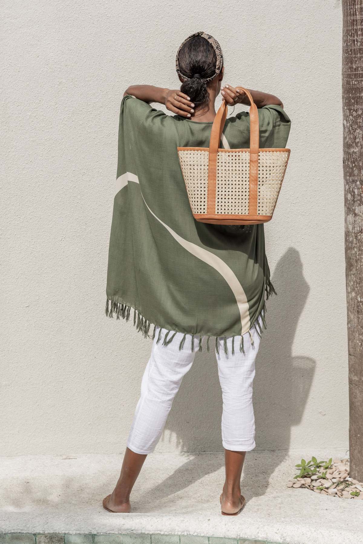 Village Thrive Raja Leather and Cane Carryall Bag - Image 6 of 59