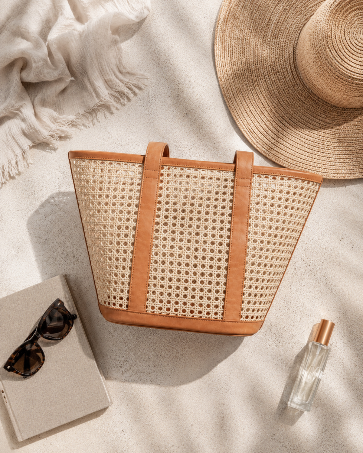 Village Thrive Raja Leather and Cane Carryall Bag - Image 16 of 59