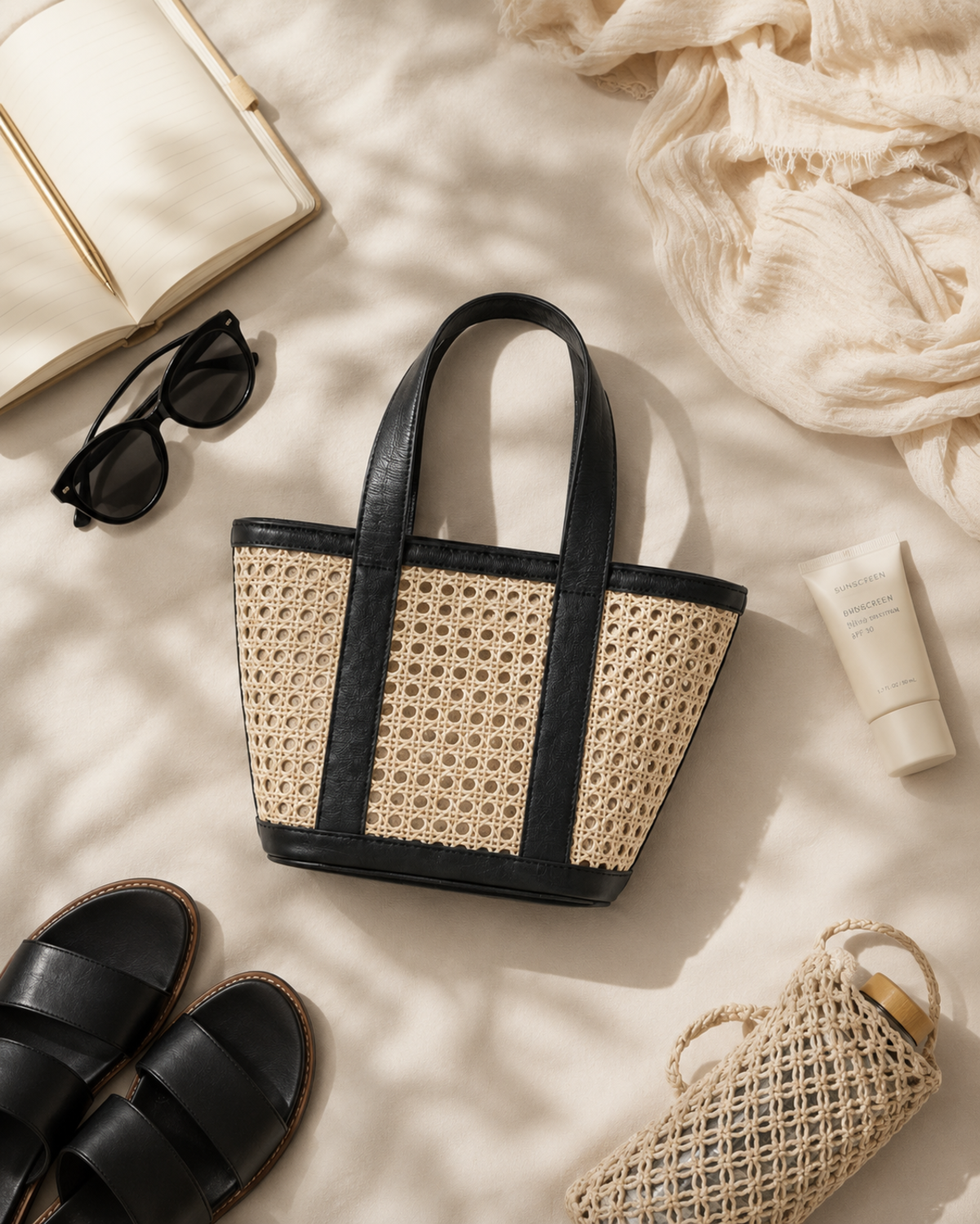 Village Thrive Raja Leather and Cane Carryall Bag - Image 28 of 59