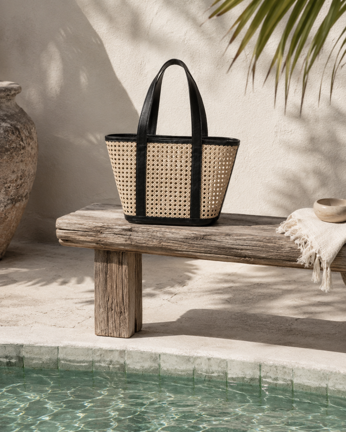Village Thrive Raja Leather and Cane Carryall Bag - Image 31 of 59