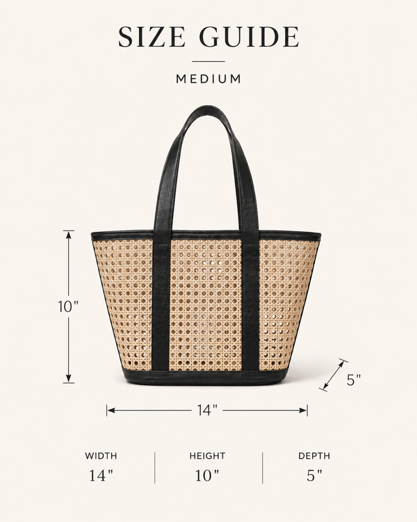 Village Thrive Raja Leather and Cane Carryall Bag