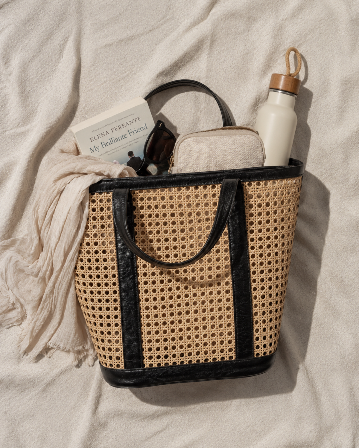 Village Thrive Raja Leather and Cane Carryall Bag - Image 37 of 59