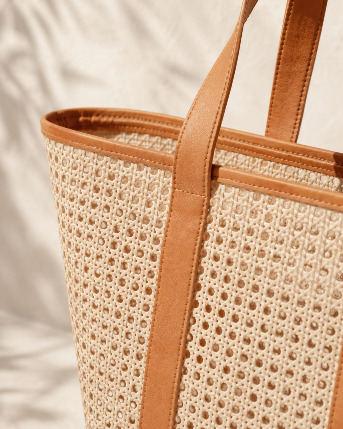 Village Thrive Raja Leather and Cane Carryall Bag - Image 44 of 59